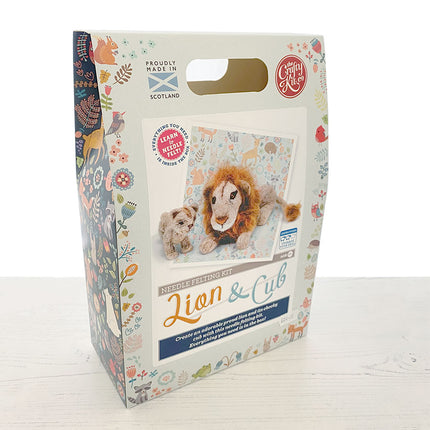 Lion & Cub needle felting kit box