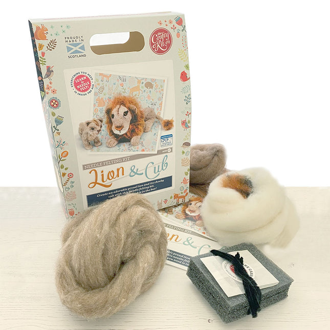 Lion & Cub needle felting kit