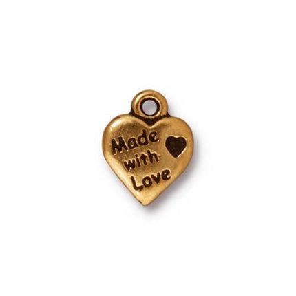 Made with Love Charm Antique Gold