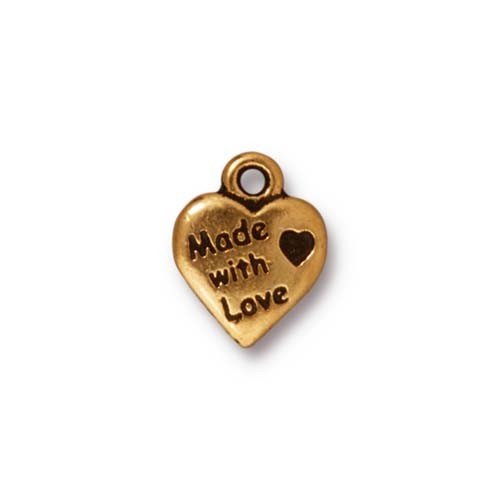 Made with Love Charm Antique Gold