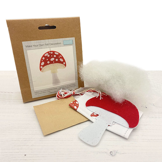 make your own felt mushroom decoration kit
