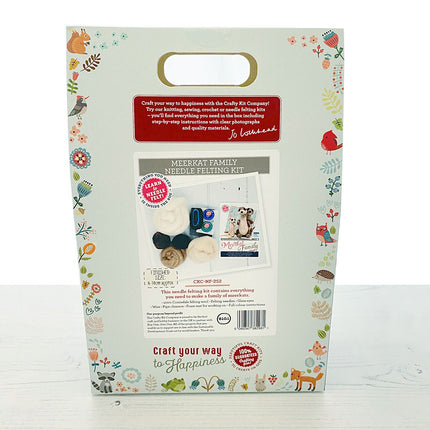 Meerkat family needle felting kit box back