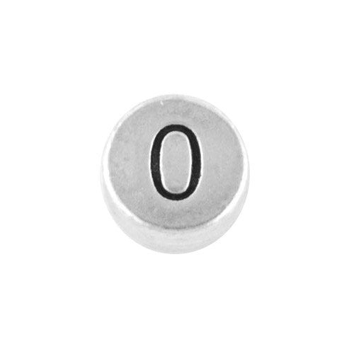 Round metal number bead 0