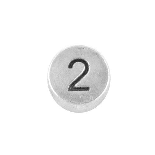 Round metal number bead 2