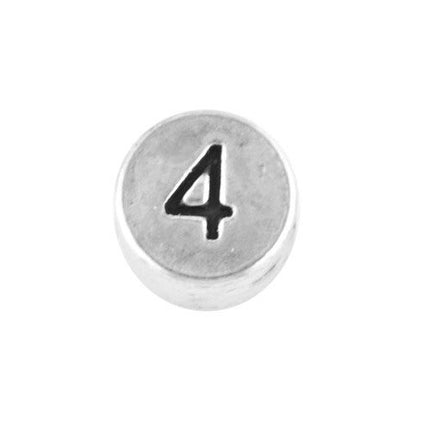 Round metal number bead 4