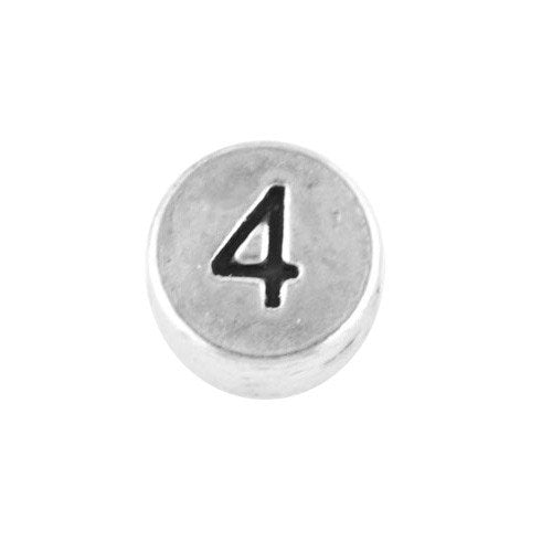 Round metal number bead 4