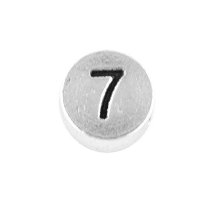 Round metal letter bead 7