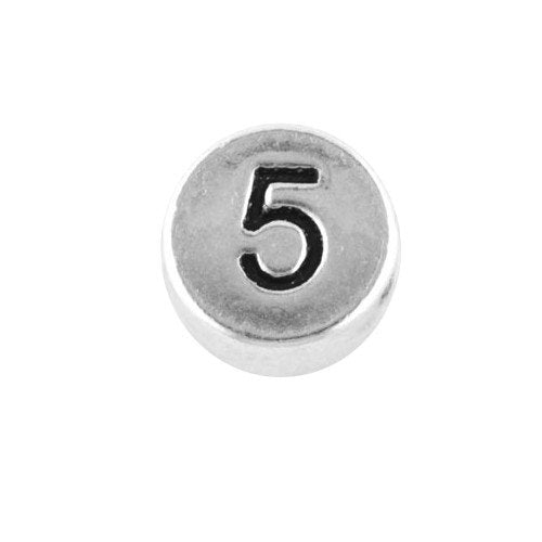 Round metal letter bead 5