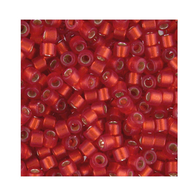 Miyuki Delica Bead Size 11 DB683 Half Matte Silver Lined Ruby