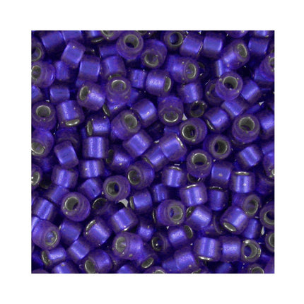 Miyuki Delica Bead Size 11 DB696 Half Matte Silver Lined Cobalt