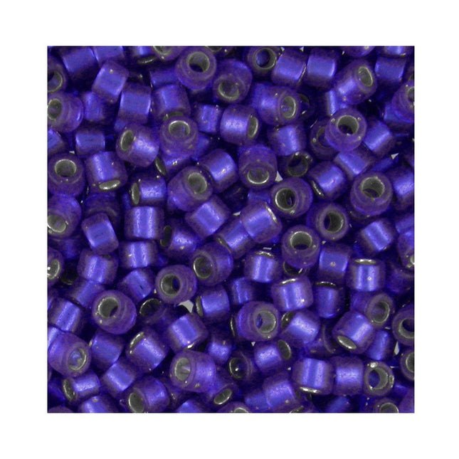 Miyuki Delica Bead Size 11 DB696 Half Matte Silver Lined Cobalt