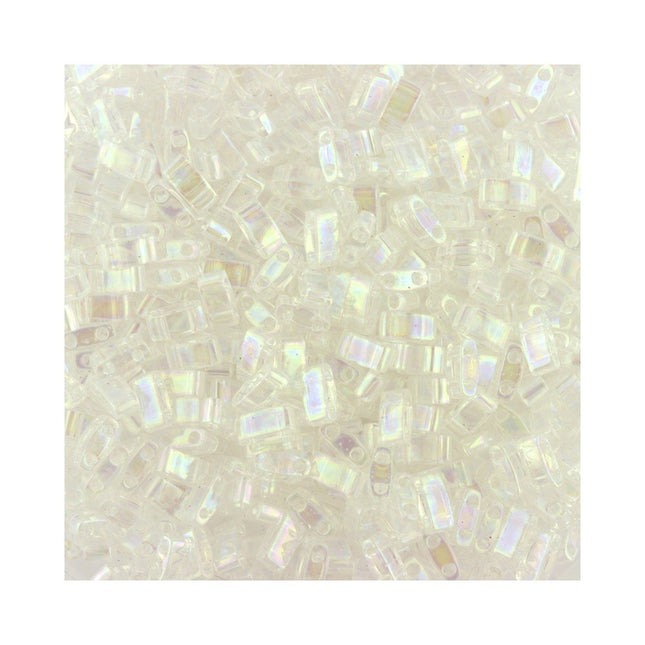 TLH250 Crystal AB Miyuki Half Tila Beads