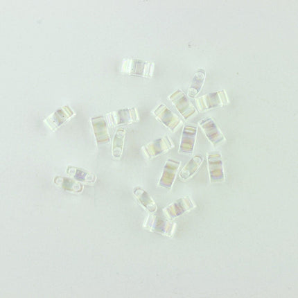 TLH250 Crystal AB Miyuki Half Tila Beads