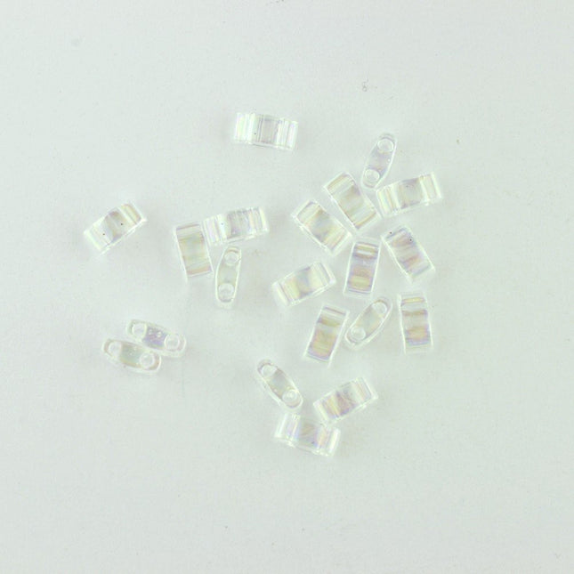 TLH250 Crystal AB Miyuki Half Tila Beads