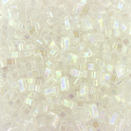 TLH250 Crystal AB Miyuki Half Tila Beads