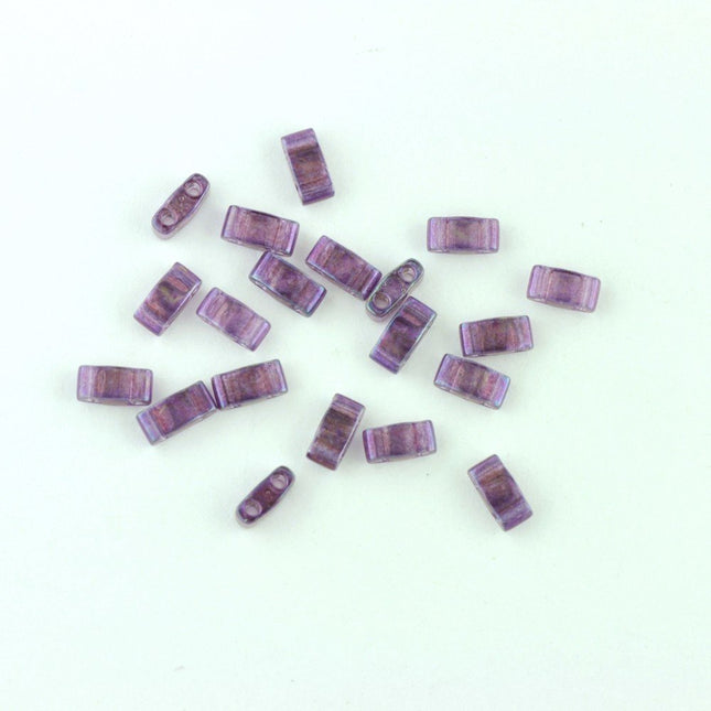 TLH316 Iridescent Amethyst Miyuki Half Tila Beads