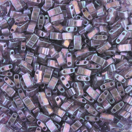 TLH316 Iridescent Amethyst Miyuki Half Tila Beads