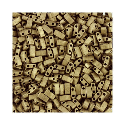 TLH2006 Matte Gold Miyuki Half Tila Beads