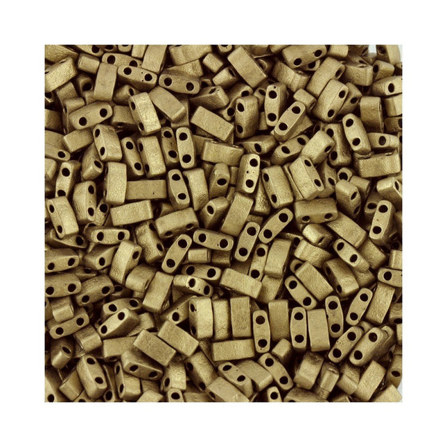 TLH2006 Matte Gold Miyuki Half Tila Beads