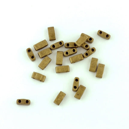 TLH2006 Matte Gold Miyuki Half Tila Beads