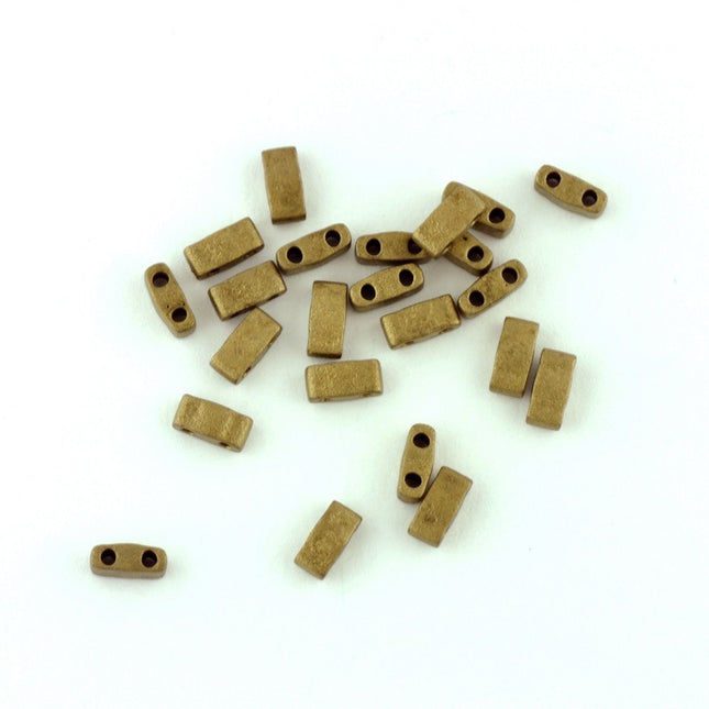 TLH2006 Matte Gold Miyuki Half Tila Beads