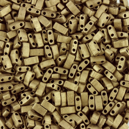 TLH2006 Matte Gold Miyuki Half Tila Beads