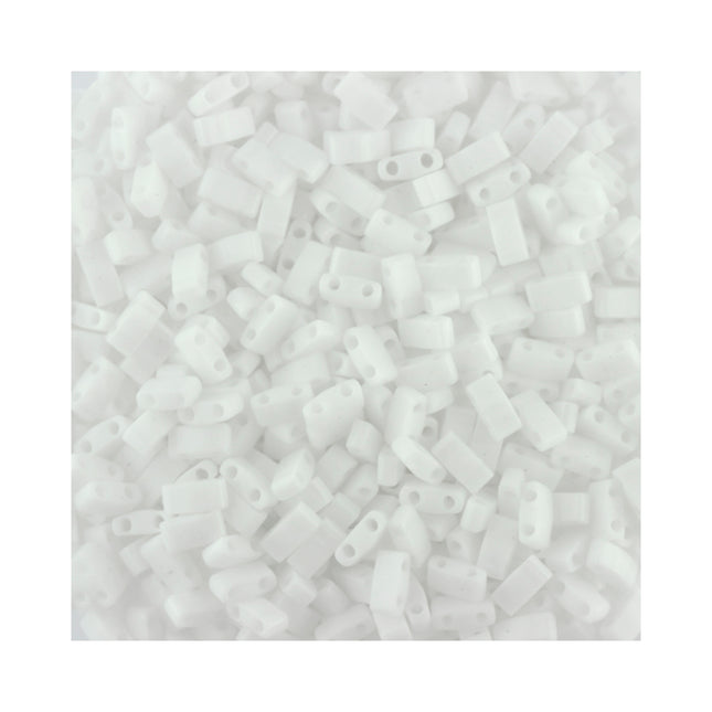 Miyuki Half Tila beads Opaque White