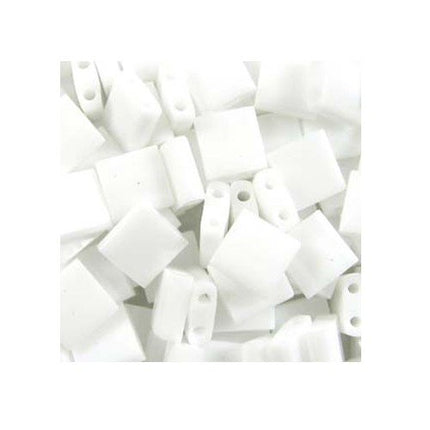 TL402 Opaque White Miyuki Tila Beads