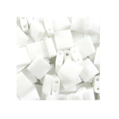 TL402 Opaque White Miyuki Tila Beads