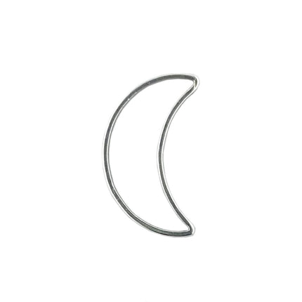 silver plated crescent moon link charm