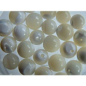 6mm Round Mother of Pearl Semi-Precious Beads