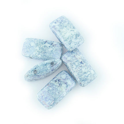 Czech Glass 2 hole carrier beads blue lustre