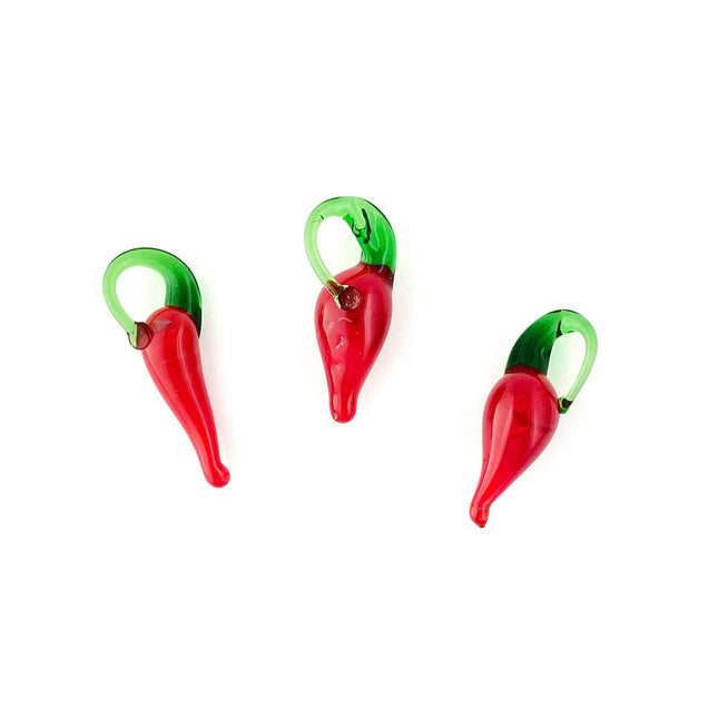 Glass Chilli Pepper charms