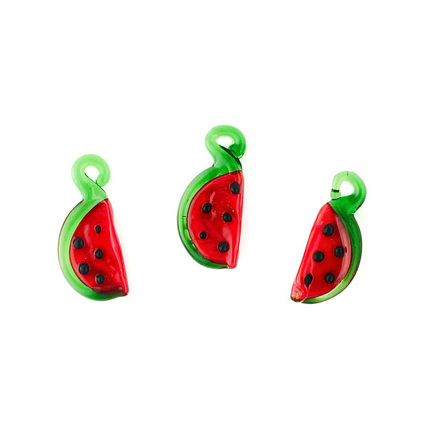 glass water melon slices pendant charms