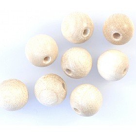 18mm Round Wooden Beads Natural