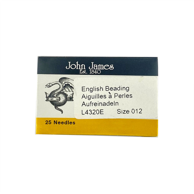Size 12 John James Beading Needles 25 pack