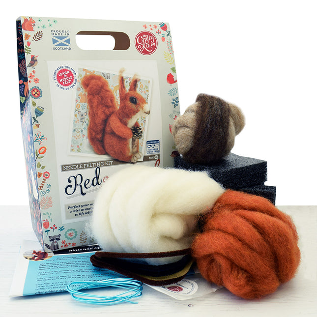 The Crafty Kit Co Red Squirrel Needle Felting Kit
