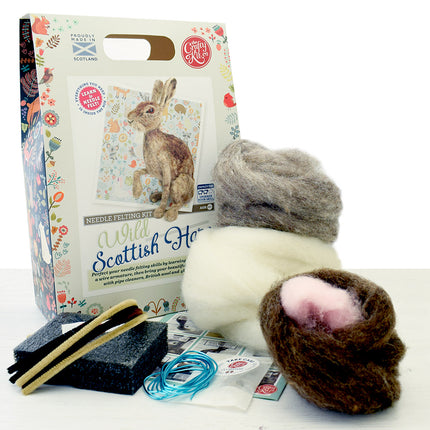 The Crafty Kit Co Wild Hare Needle Felting Kit