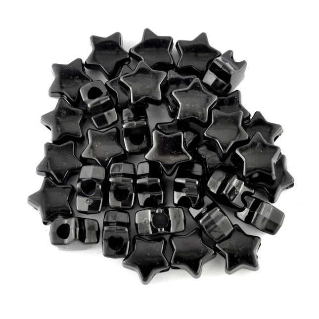 Opaque Star Bead Black