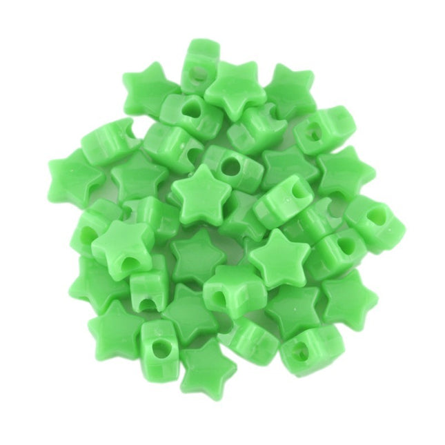 Opaque Star Bead Neon Green