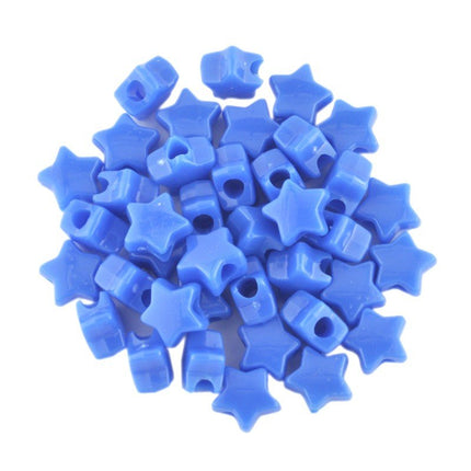 Opaque Star Bead Neon Blue