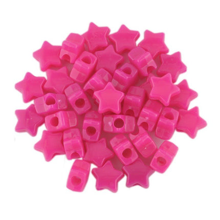 Opaque Star Bead Neon Pink