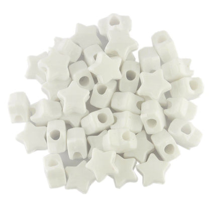 Opaque Star Bead White