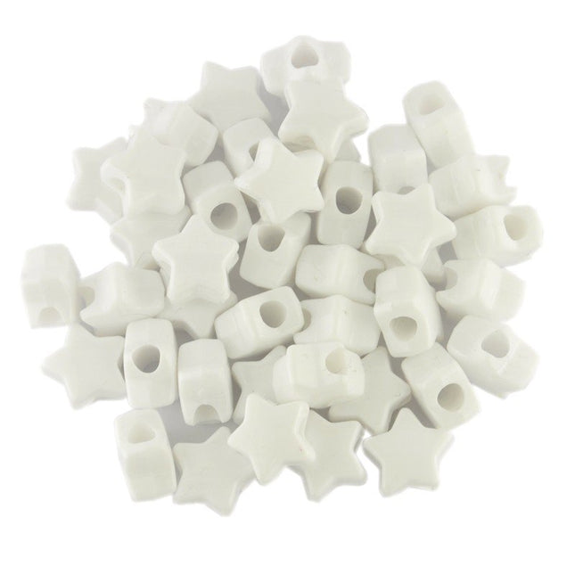 Opaque Star Bead White