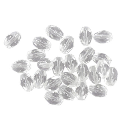 Czech glass faceted oval beads clear crystal