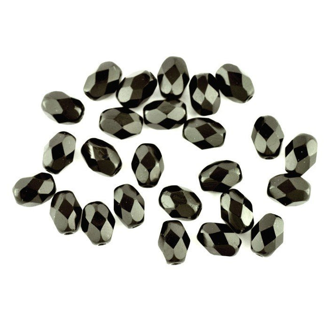 Czech glass oval faceted beads