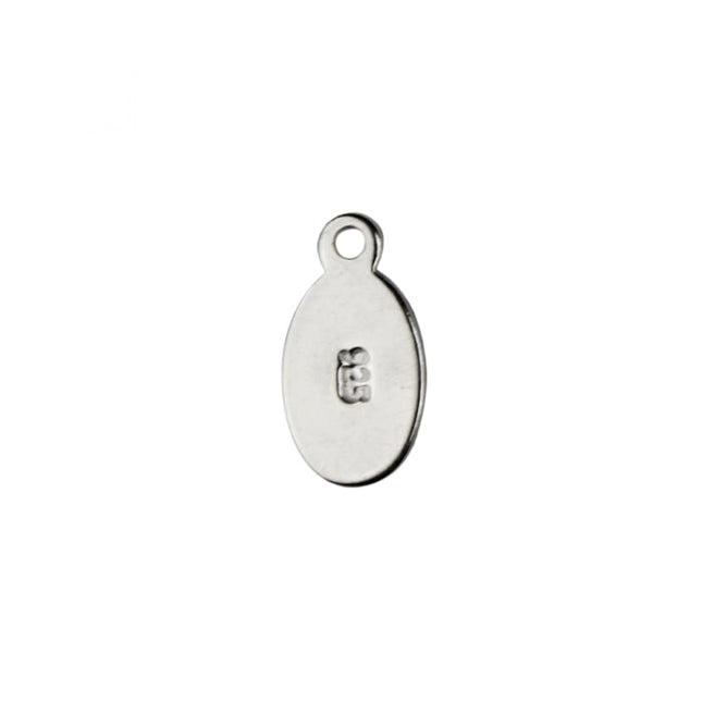 Sterling silver oval charm stamped