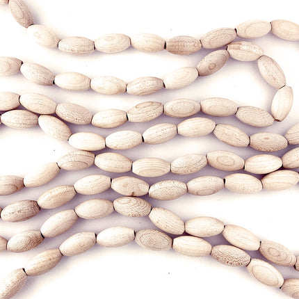 Oval Wooden Beads Natural