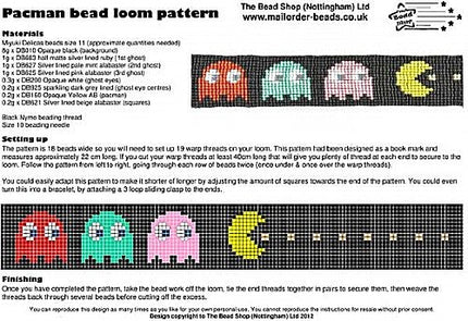 Pac Man Beadloom Pattern