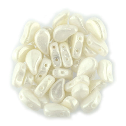 Matubo 2 hole paisley duo czech glass beads chalk lustre